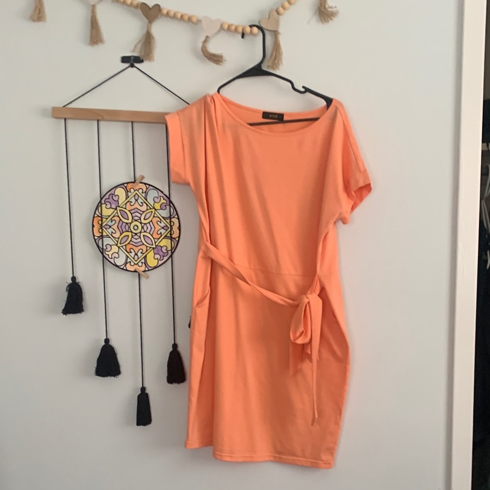 Elegant One Shoulder Dress in Vibrant Orange